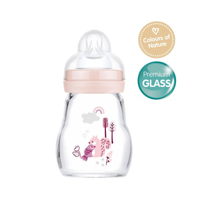 MAM Feel Good Premium Glass Bottle 170ml - Matt Blush