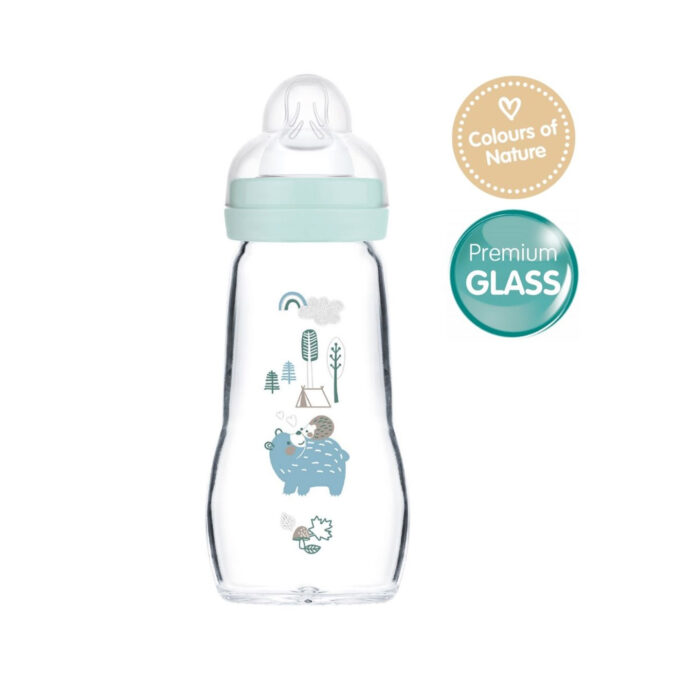 MAM Feel Good Premium Glass Bottle 260ml - Matt Sage