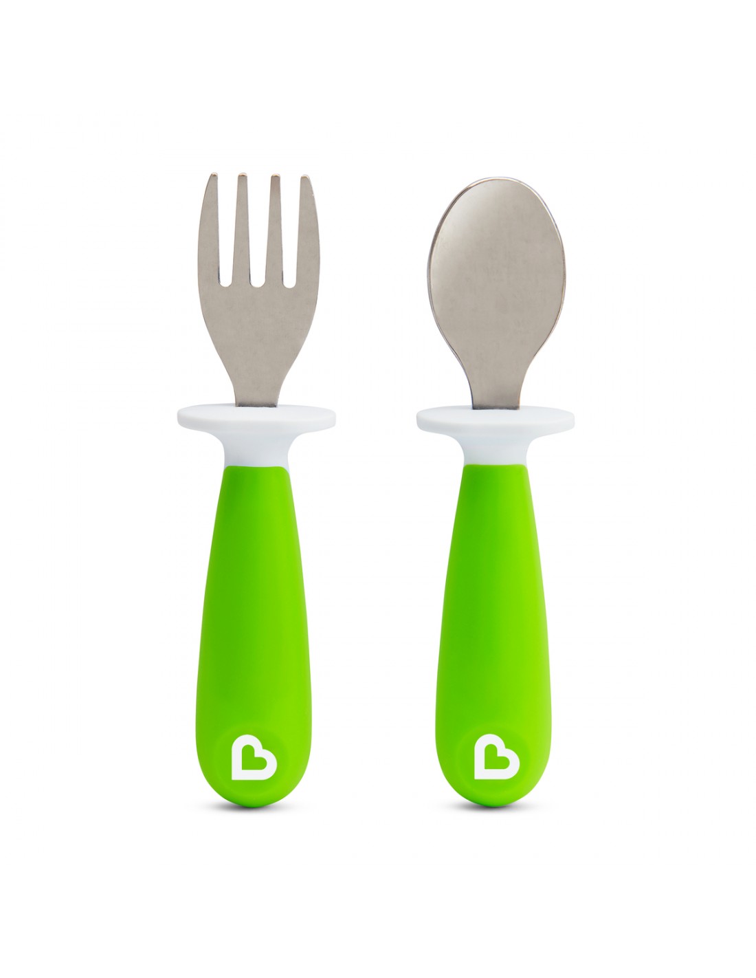 Munchkin Raise Toddler Fork & Spoon Green MiniBee Baby Essentials Shop
