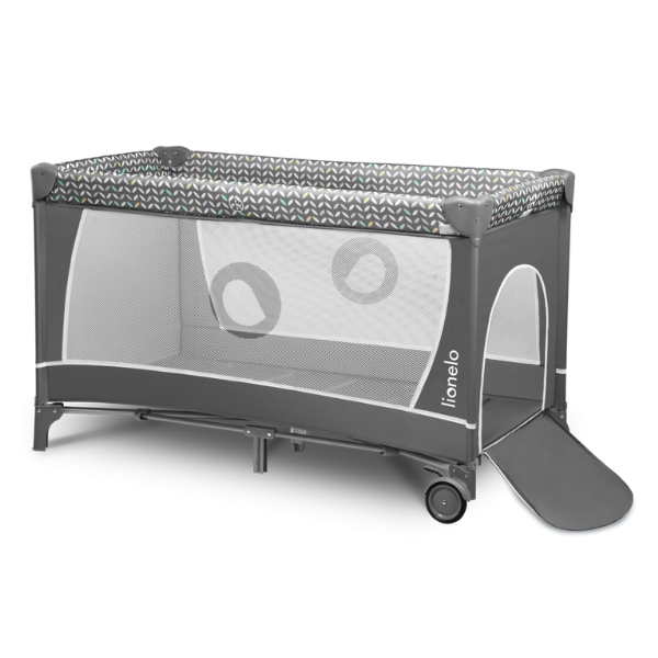Lionelo Flower Grey Travel Cot And Playpen 2 in 1 MiniBee Baby