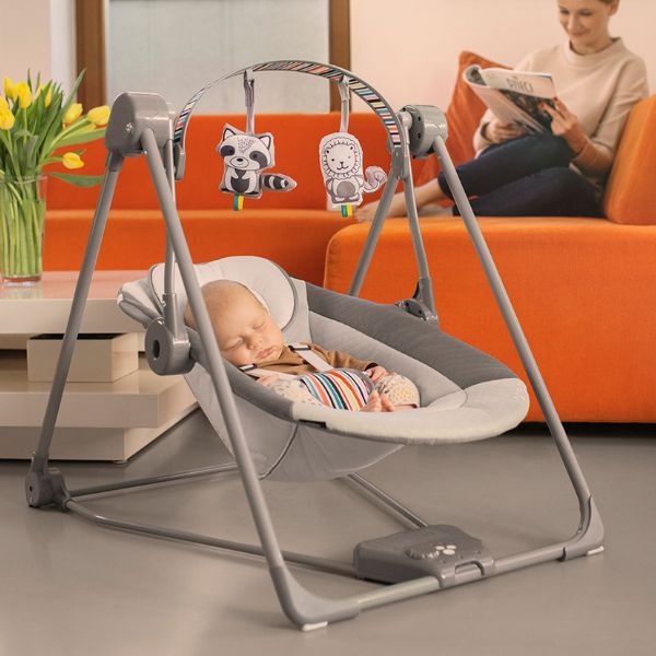 Lionelo Otto Cozy Grey Bouncer Rocker MiniBee Baby Essentials Shop