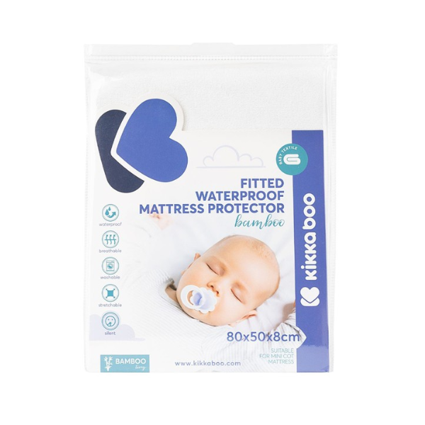 Kikka Boo Bamboo Fitted Waterproof Mattress Protector 80x50x8cm