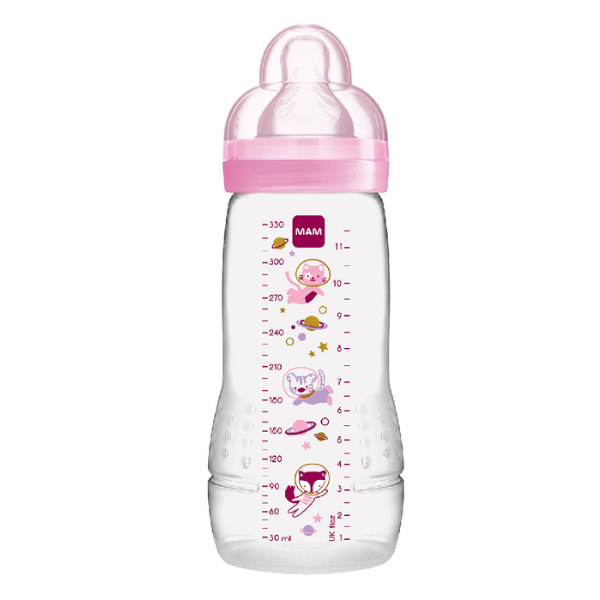 MAM Bottle Easy Active™ Baby Bottle 330ml – Pink – Space Adventure