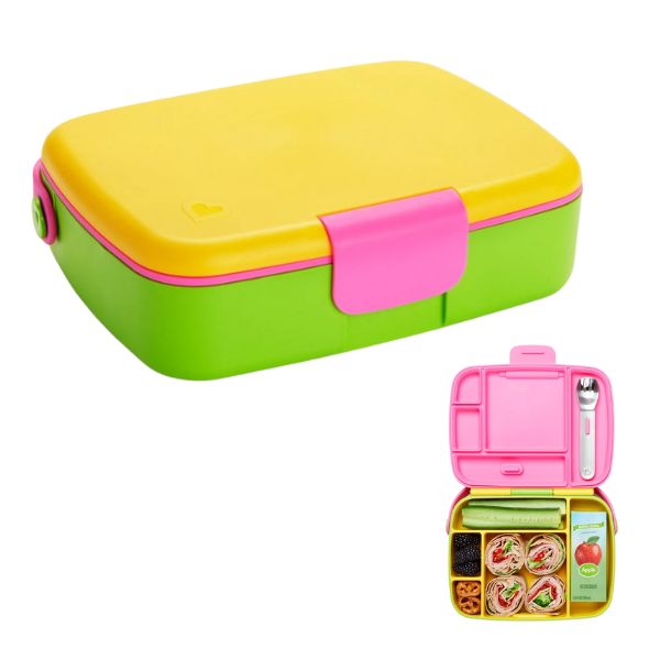 Munchkin Bento Lunch Box Yellow/Pink - MiniBee - Baby Essentials Shop
