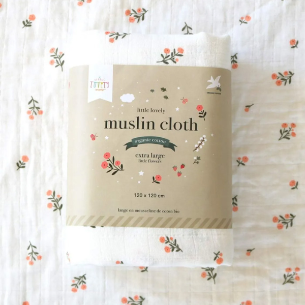 A Little Lovely Company Muslina 120 x 120 cm Little Flowers