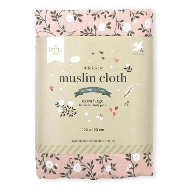 A Little Lovely Company Muslina 120 x 120 cm Dusty Pink